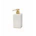 Pietra Marble Soap Dispenser 2.75 x 2.75 x 6.75 White/Gold