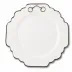 Pewter Bit Platinum Rim Bone China Scallop Dinner Plate