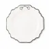 Pewter Bit Platinum Rim Bone China Scallop Salad / Dessert Plate