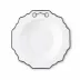 Pewter Bit Platinum Rim Bone China Scallop Soup Plate