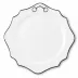 Pewter Bit Platinum Rim Bone China Scallop Charger Plate