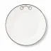 Pewter Bit Platinum Rim Bone China Round Dinner Plate