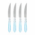 Aladdin Brilliant Light Blue Steak Knives - Set of 4 9"L