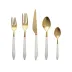 Ares Oro & White Five-Piece Place Setting 6"-9.25"L