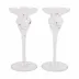 Chiara White Candlesticks - Set of 2 Short 3.75"D, 8.25"H
