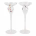 Chiara White Candlesticks - Set of 2 Tall 3.75"D, 9.25"H