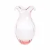 Hibiscus Glass Pink Vase Vertical Fluted Small 4.25"D, 7.5"H, 26 oz