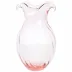 Hibiscus Glass Pink Vase Vertical Fluted Large 7.5"D, 13.25"H, 160 oz