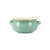 Italian Bakers Aqua Small Handled Round Baker 7.5"L, 5.25"W, 3"H, 0.50 Quart