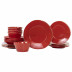Lastra Red Sixteen-Piece Place Setting 6"-10.5"D