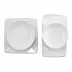 Melamine Lastra White 4-Piece Serveware Set 10.5"-18"L, 10.75"-14.5"W, 3"-4.75"H