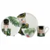 Nutcrackers Green Four-Piece Place Setting 6.5"-11.5"D, 3.5"-4.5"H