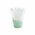 Onda Glass Green and White Medium Vase 8.5"L, 8.5"W, 10.75"H