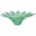 Onda Glass Green Leaf Large Centerpiece 19.75"D, 6.5"H