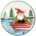 Old St. Nick Round Platter - Fishing 13.75"D