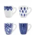 Santorini Assorted Mugs - Set of 4 4.5"H, 14 oz