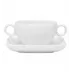 Carre White Consomme Cup & Saucer