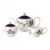 Wonderlust Blue Pagoda Teapot Sugar Creamer, 3 Piece Set