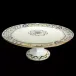 Louveciennes Green/Gold Footed Cake Platter 31.5 Cm