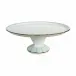 Barbara Barry Illusion Mint/Platinum Footed Cake Platter 31.5 Cm