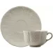 Pont Aux Choux White Set Of 2 Breakfast Cups & Saucers 5 3/4" Dia