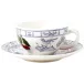 Oiseau Bleu Fruits Set Of 2 Breakfast Cups & Saucers 7 1/2" Dia