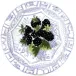 Oiseau Bleu Fruits Canape Plate Blackberries 6 1/2" Dia