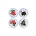 Oiseau Bleu Fruits Set Of 4 Dessert Plates Assorted 8 11/16" Dia