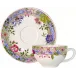 Millefleurs Set Of 2 Breakfast Cups & Saucers 7 1/2" Dia