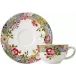 Millefleurs Set Of 2 Tea Cups & Saucers 6" Dia