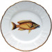 Antique Fish Gold/Lavender Dinner Plate 9.5 in Rd