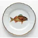 Antique Fish Gold/Blue Stripes Dinner Plate 9.5 in Rd