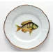 Antique Fish Gold/Aqua Highlights Dinner Plate 9.5 in Rd