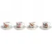 Chelsea Bird Tea Cup & Saucer Set of Four