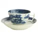 Blue Canton Tea Cup & Saucer 3.75"w