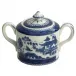 Blue Canton Sugar Bowl & Cover 4.75"H