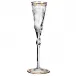 Paula Goblet Champagne Engraved Roses, 24Kt Gold (Thin Line) Clear 140 Ml