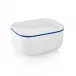 White Fluted Butter Jar With Lid 5"