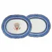 Indigo Wave Oval Platter 13.75"