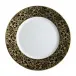 Salamanque Or/Gold Black Salad Cake Plate Diam 7.7 in