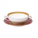 Dhara Red Cream Soup Saucer (Special Order)