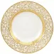 Tolède Or/Gold White French Rim Soup Plate Diam 9.0 in