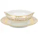 Tolede Gold White Sauce Boat Round 7.5 in.