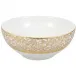 Tolède Or/Gold White Salad Bowl Diam 9.8 in