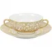 Tolede Gold White Cream Soup Cup Round 4.5 in.