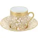 Tolède Or/Gold White Coffee Saucer Diam 5.2 in