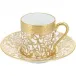 Tolède Or/Gold White Mocha Saucer Diam 4.3 in