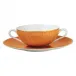 Tresor Orange Cream Soup Saucer Motif N°1 Diam 7.5 in