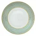 Tresor Turquoise Rim Soup Plate Motif N°3 Diam 8.7 in