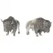 Western Frontier Pewter Bison Salt And Pepper Set
